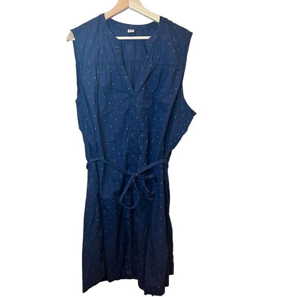 Old Navy poplin button down tie waist dress size XXL - Picture 1 of 6